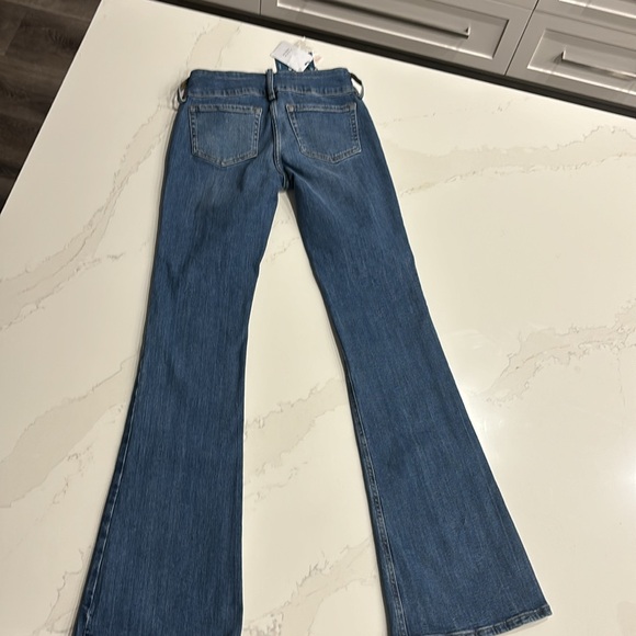 Subdued Low Waist Flare Jean With Front Square Pockets - Picture 10 of 13